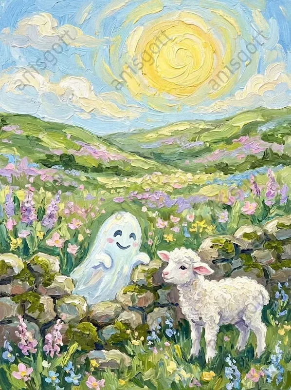 Easter Spring Ghost Impasto Landscapes