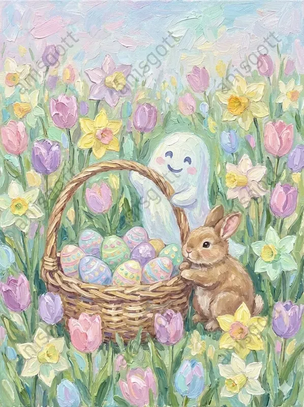 Easter Spring Ghost Impasto Landscapes