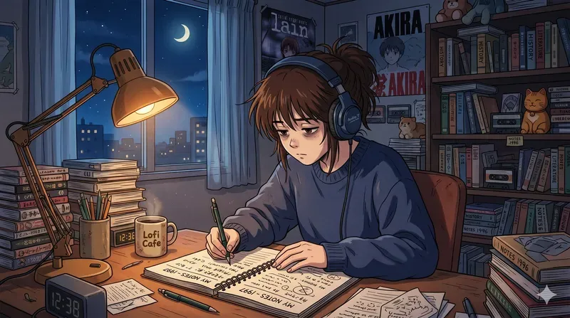 90s Lofi Anime Character Loop Stills