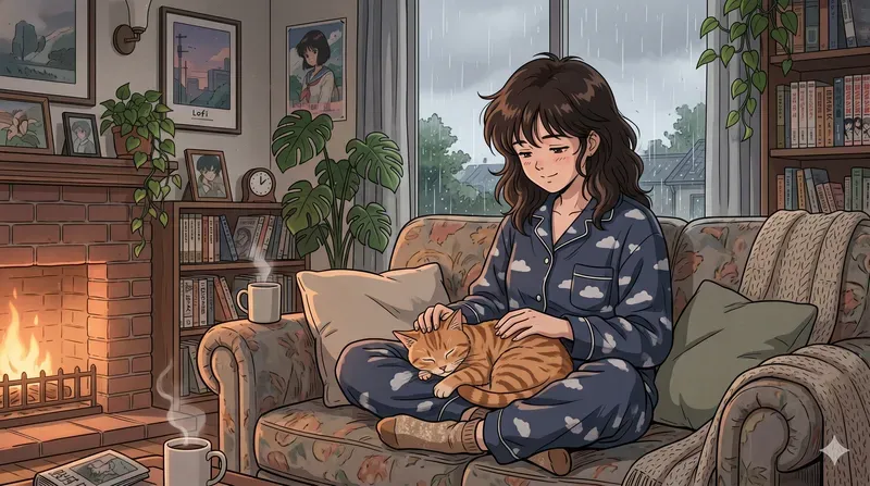 90s Lofi Anime Character Loop Stills