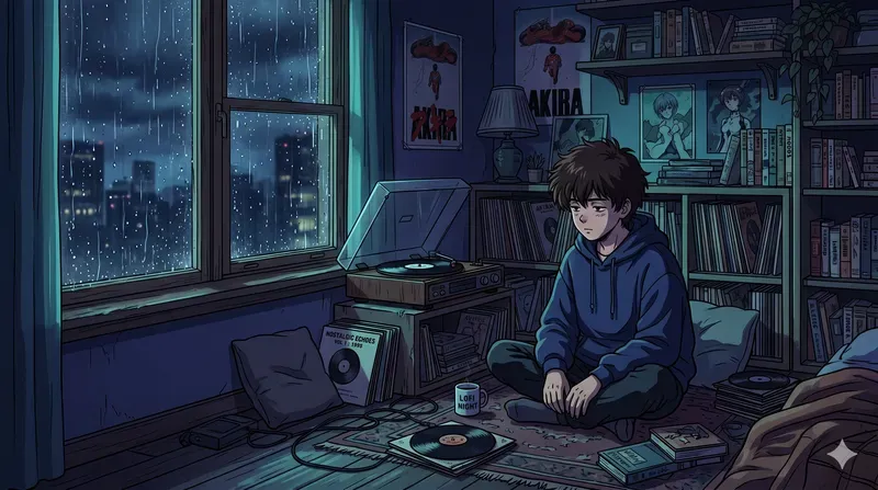 90s Lofi Anime Character Loop Stills