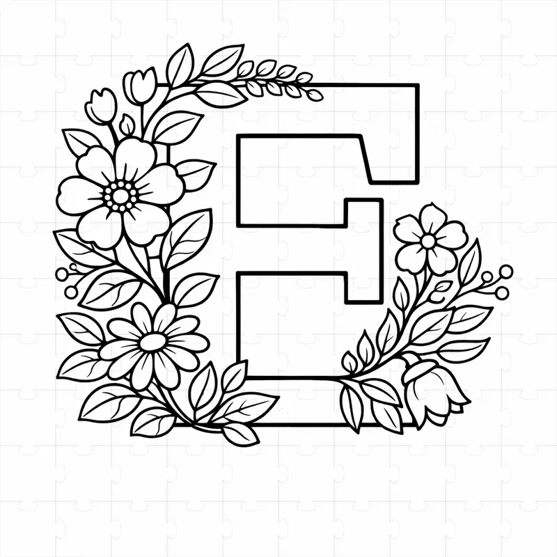 Floral Alphabet Letters Coloring Pages