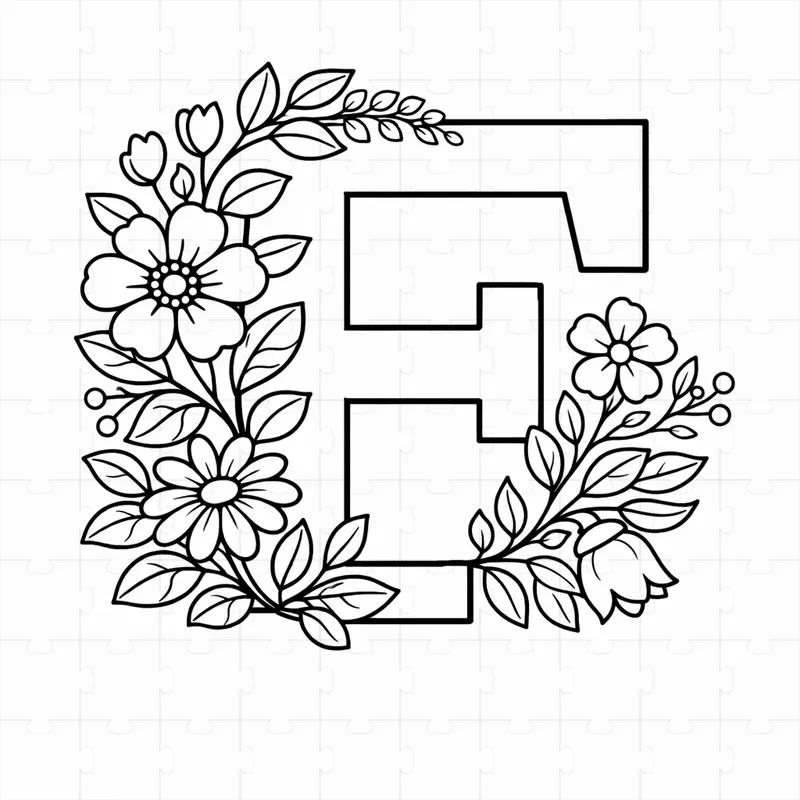 Floral Alphabet Letters Coloring Pages