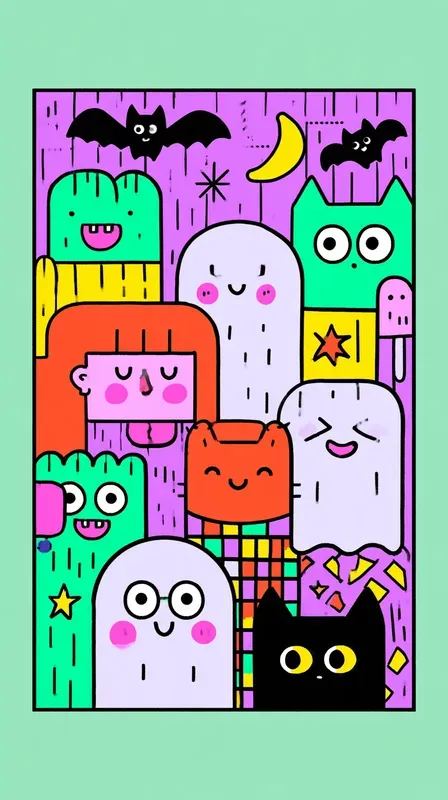 Cute Colorful Halloween Cartoons