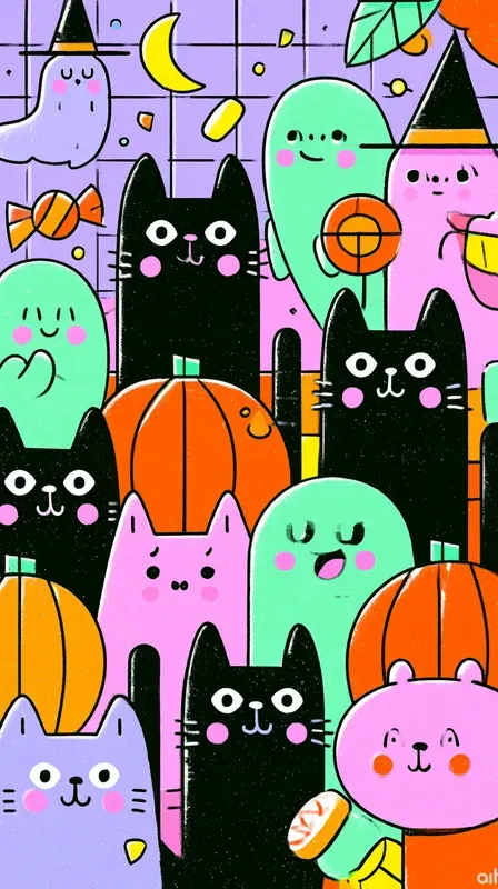 Cute Colorful Halloween Cartoons
