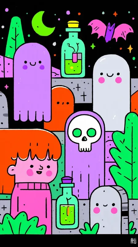 Cute Colorful Halloween Cartoons