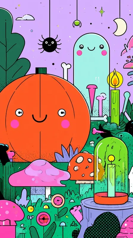 Cute Colorful Halloween Cartoons