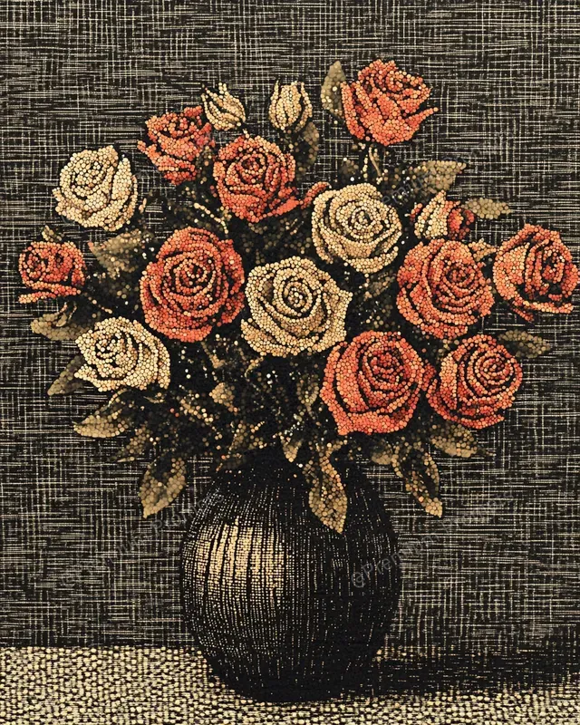 Textile Style Dotted Artworks