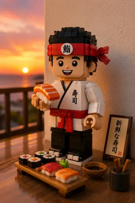 Sunset Lego Character Portraits