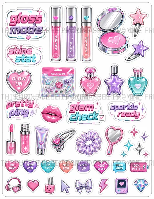 Glossy Beauty Stickers