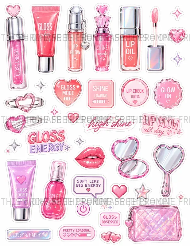 Glossy Beauty Stickers