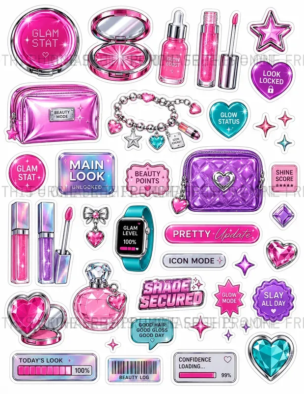 Glossy Beauty Stickers