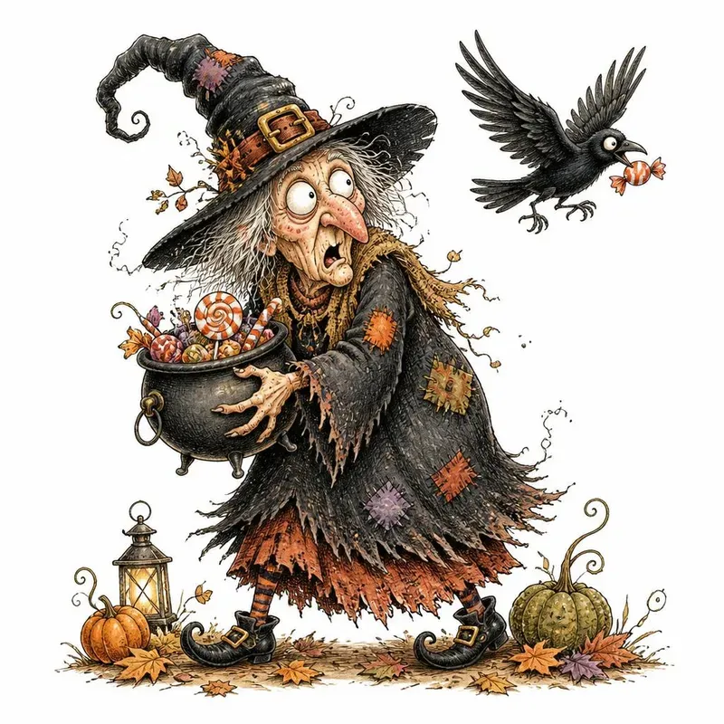 Whimsical Halloween Logo Clipart Sets