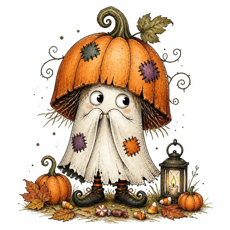 Whimsical Halloween Logo Clipart Sets