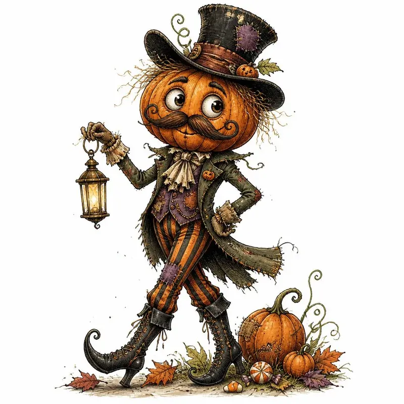 Whimsical Halloween Logo Clipart Sets