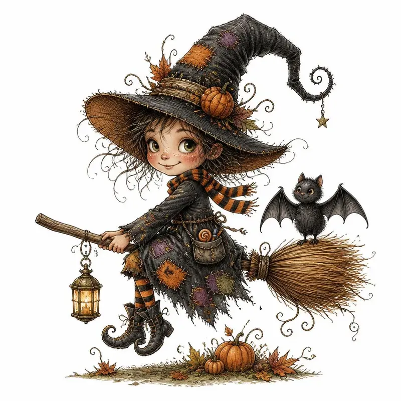 Whimsical Halloween Logo Clipart Sets