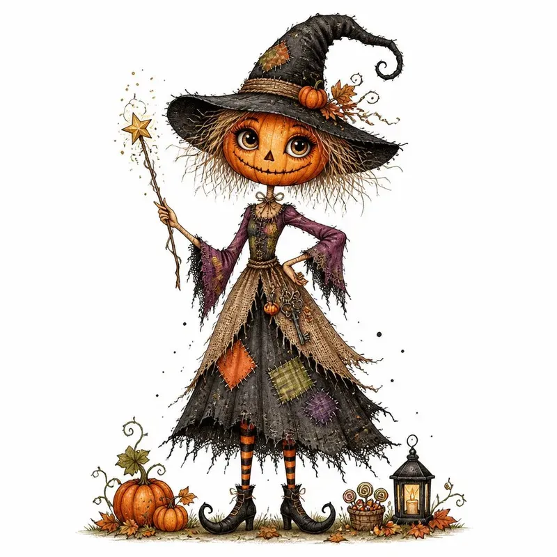 Whimsical Halloween Logo Clipart Sets
