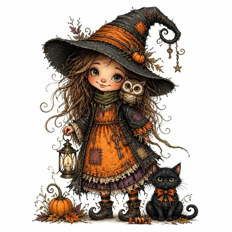 Whimsical Halloween Logo Clipart Sets