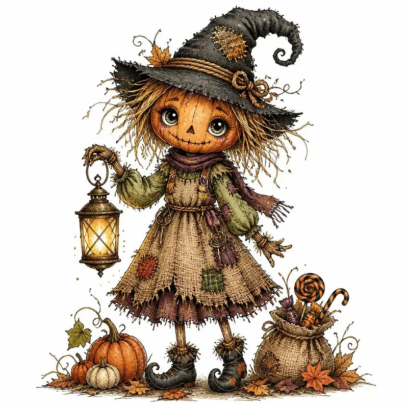 Whimsical Halloween Logo Clipart Sets