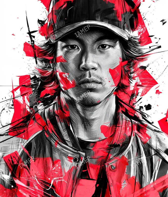 Explosive Red Ink Portraits