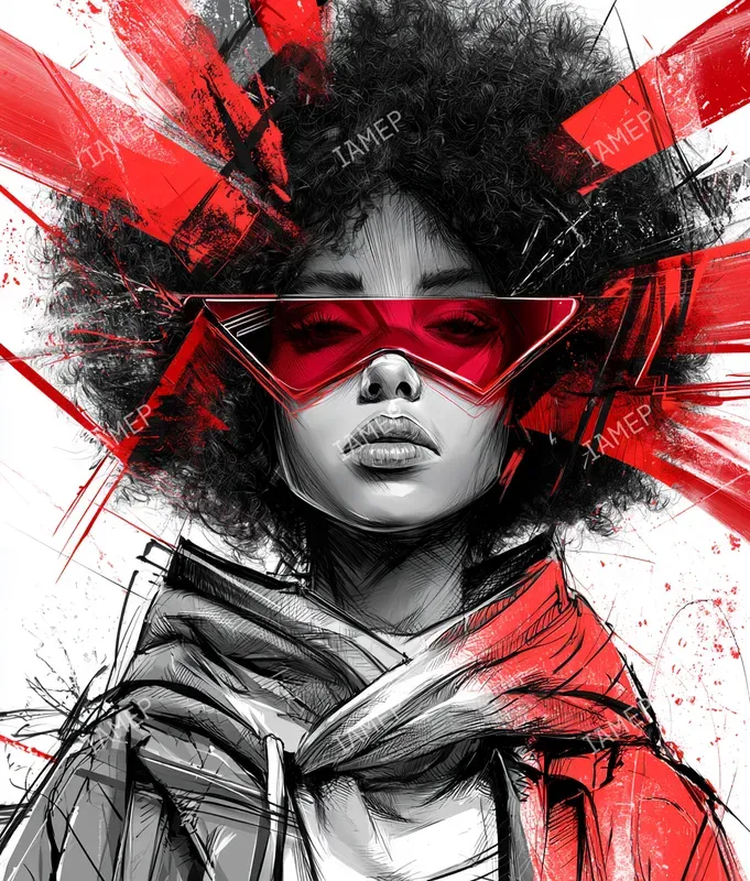 Explosive Red Ink Portraits