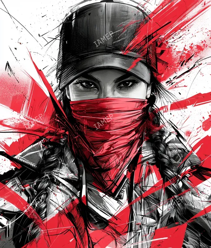 Explosive Red Ink Portraits