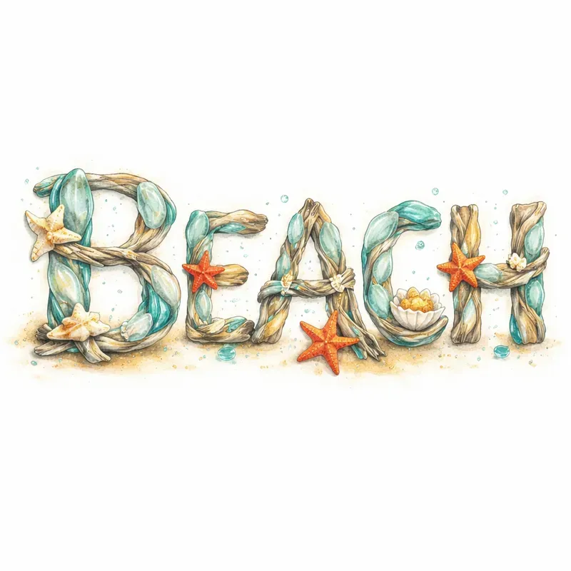 Tidal Treasure Typography Art