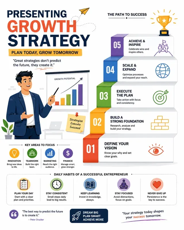 Motivational Success Ladder Infographics