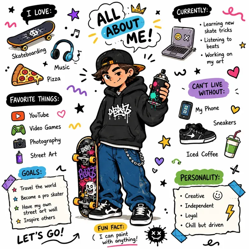 Doodle Infographic Bios