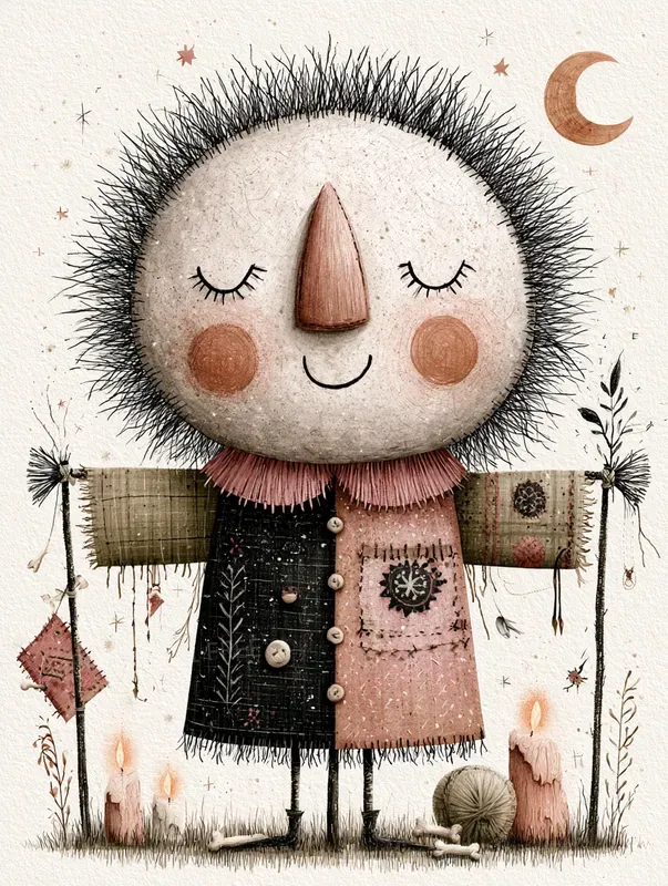 Dark Cute Folk Horror Illustrations