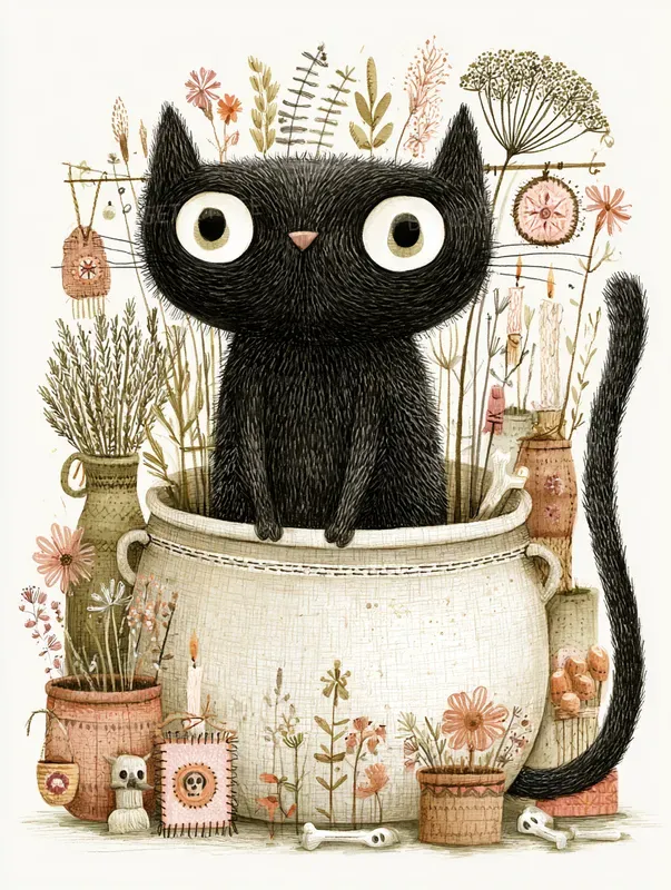 Dark Cute Folk Horror Illustrations
