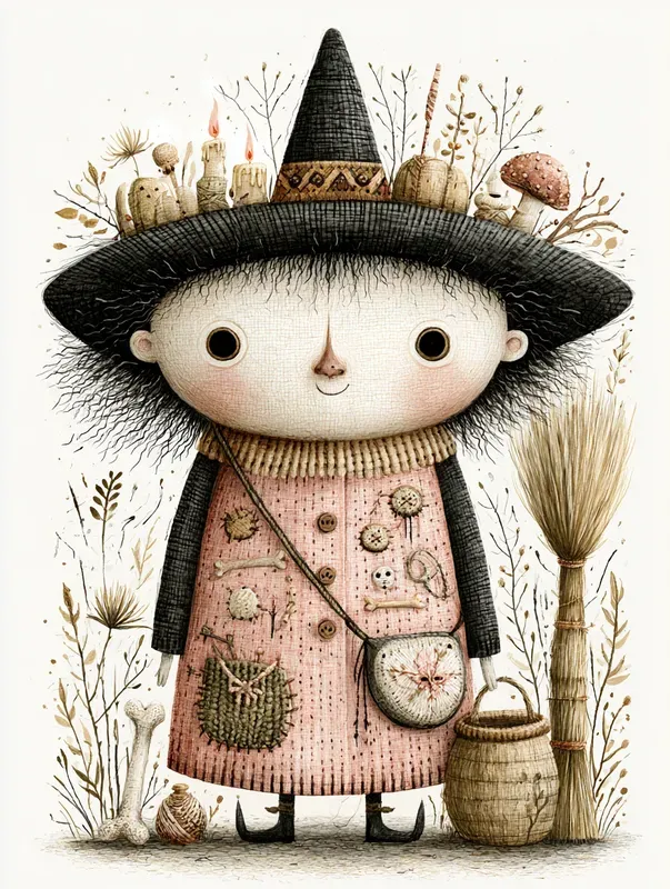 Dark Cute Folk Horror Illustrations