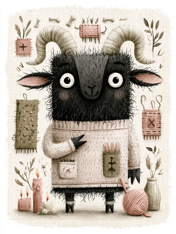 Dark Cute Folk Horror Illustrations