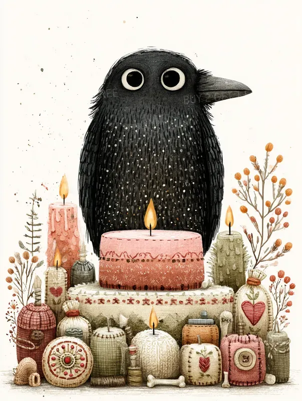 Dark Cute Folk Horror Illustrations