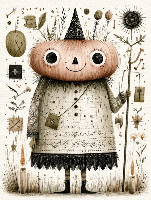 Dark Cute Folk Horror Illustrations
