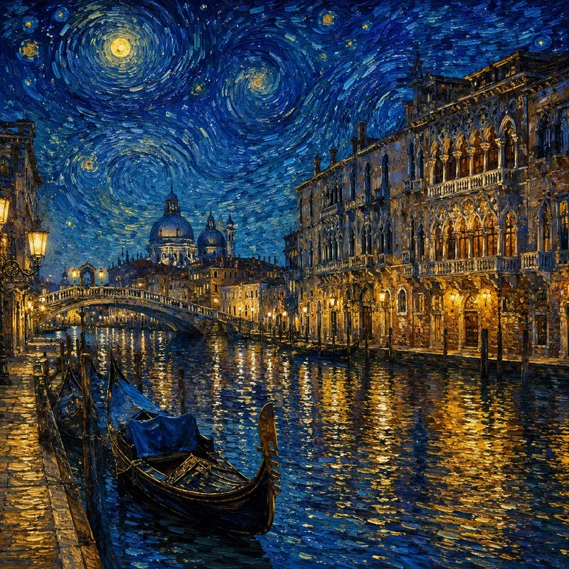 Van Gogh Dreams Over Londons Night Glows