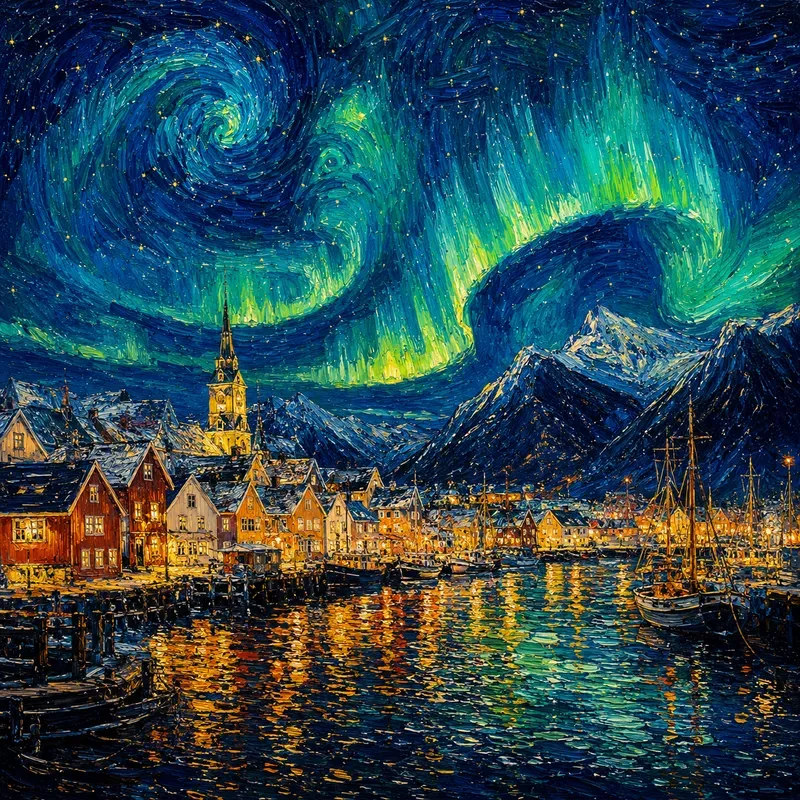 Van Gogh Dreams Over Londons Night Glows