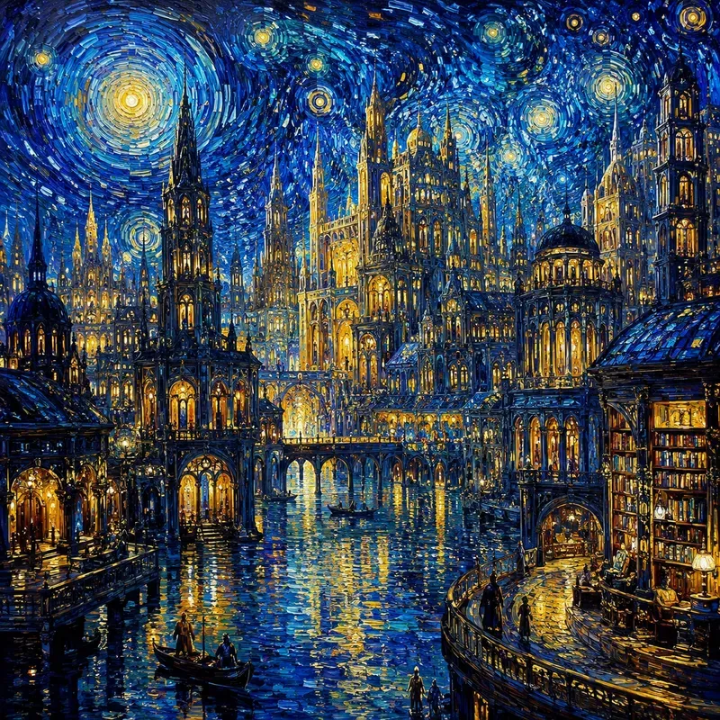 Van Gogh Dreams Over Londons Night Glows