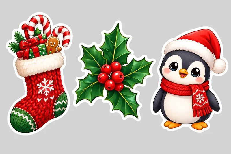 Kawaii Yuletide Diecut Graphics