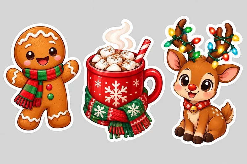 Kawaii Yuletide Diecut Graphics