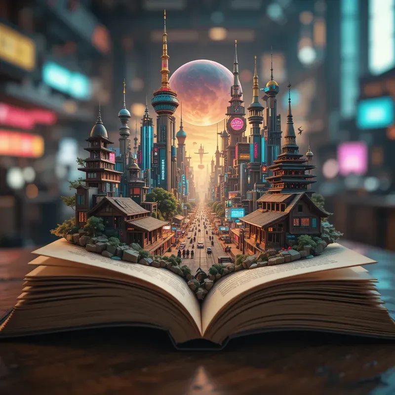 Worlds Rising From Open Pages
