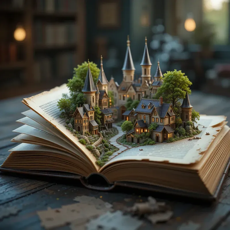 Worlds Rising From Open Pages