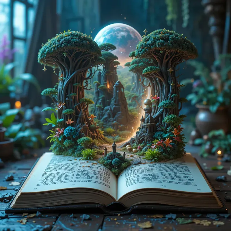 Worlds Rising From Open Pages