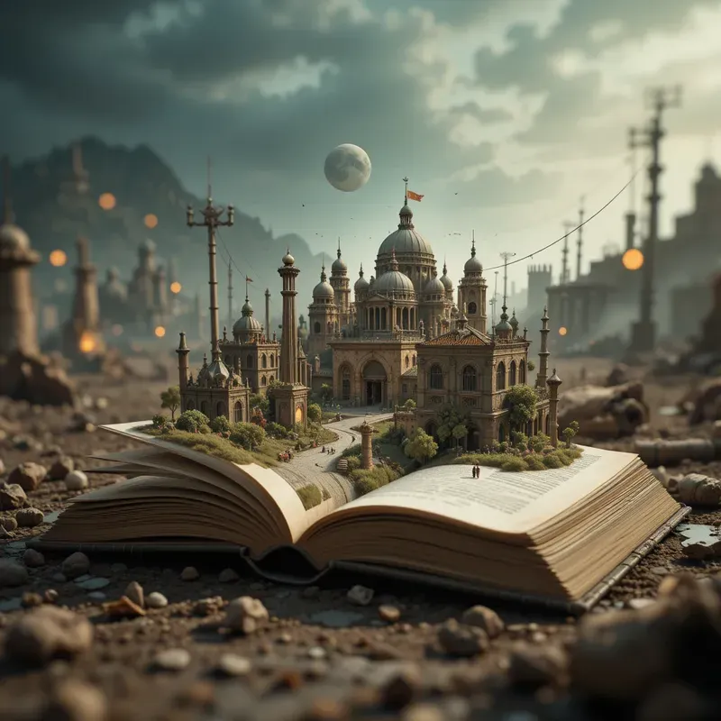 Worlds Rising From Open Pages