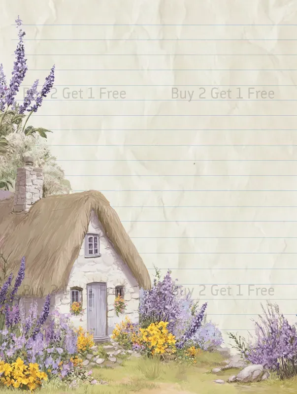 Lavender Cottagecore Plain Papers