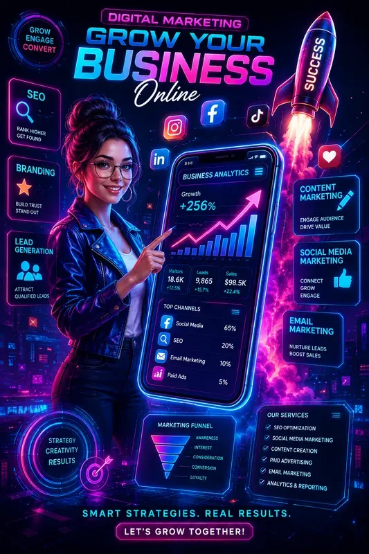 Neon Digital Growth Posters