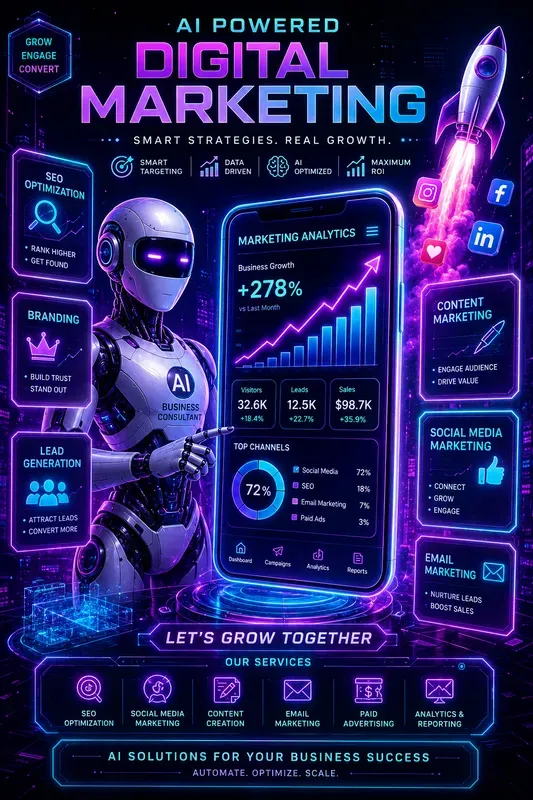 Neon Digital Growth Posters