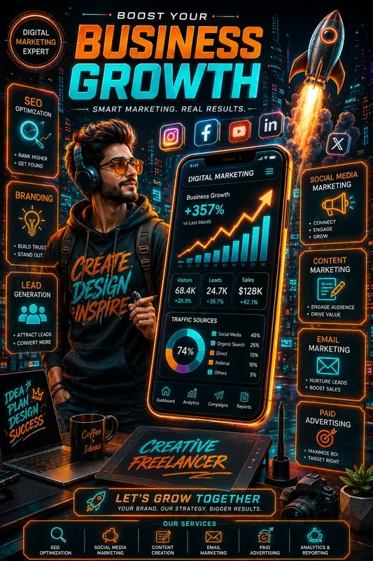Neon Digital Growth Posters