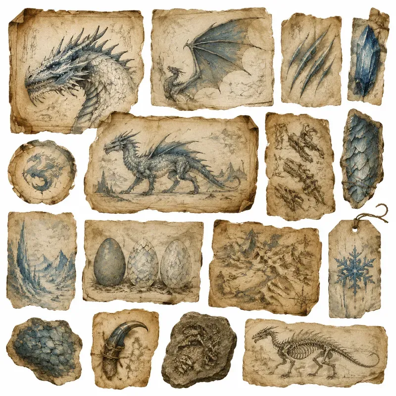 Junk Journal Dragon Lore Ephemera