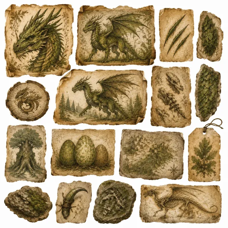 Junk Journal Dragon Lore Ephemera
